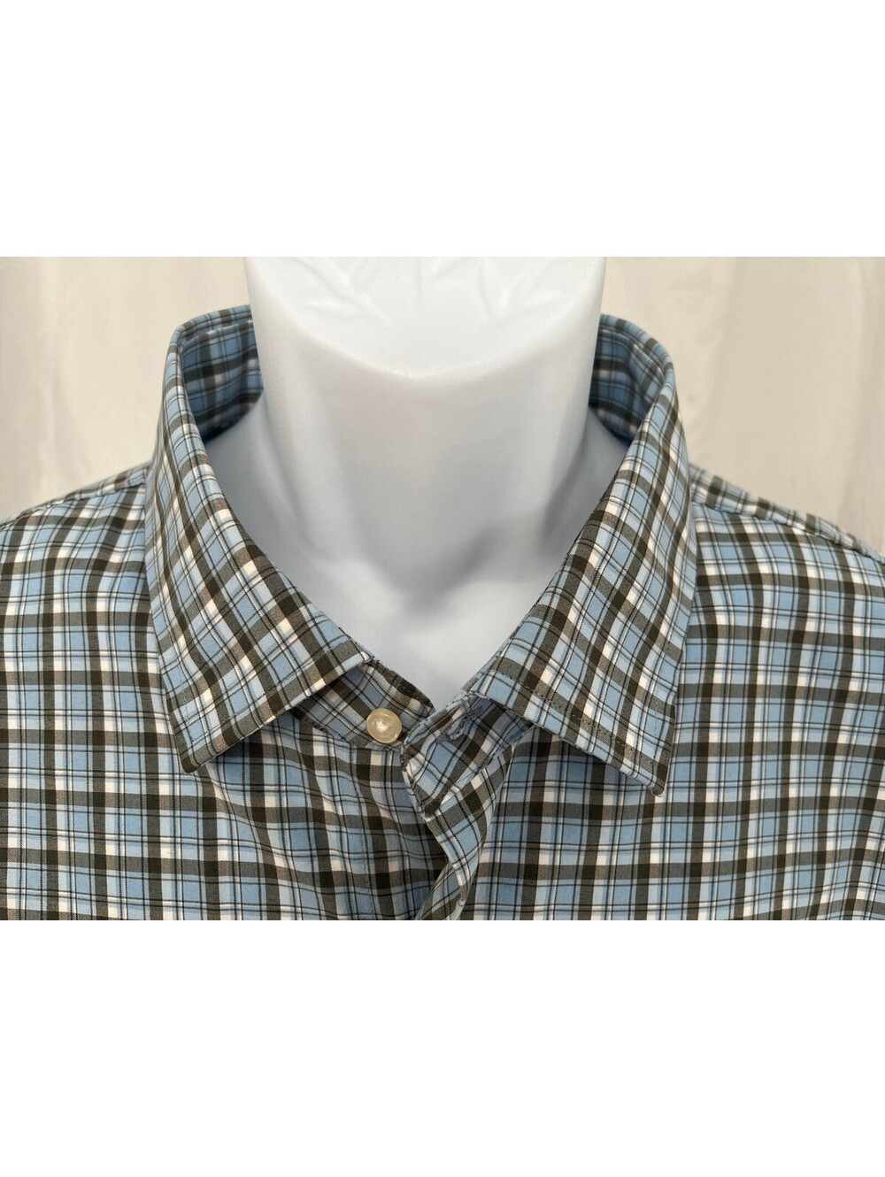 Peter Millar Men's Blue White Brown Summer Comfort Mint Condition Shirt 2XL XXL